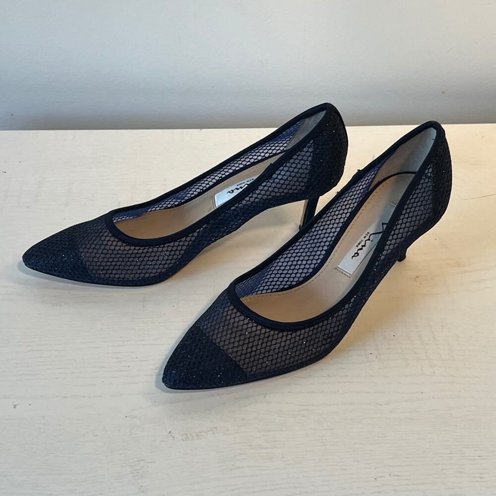 Nina Niley Navy Shimmer 2.5" Pump sz 6